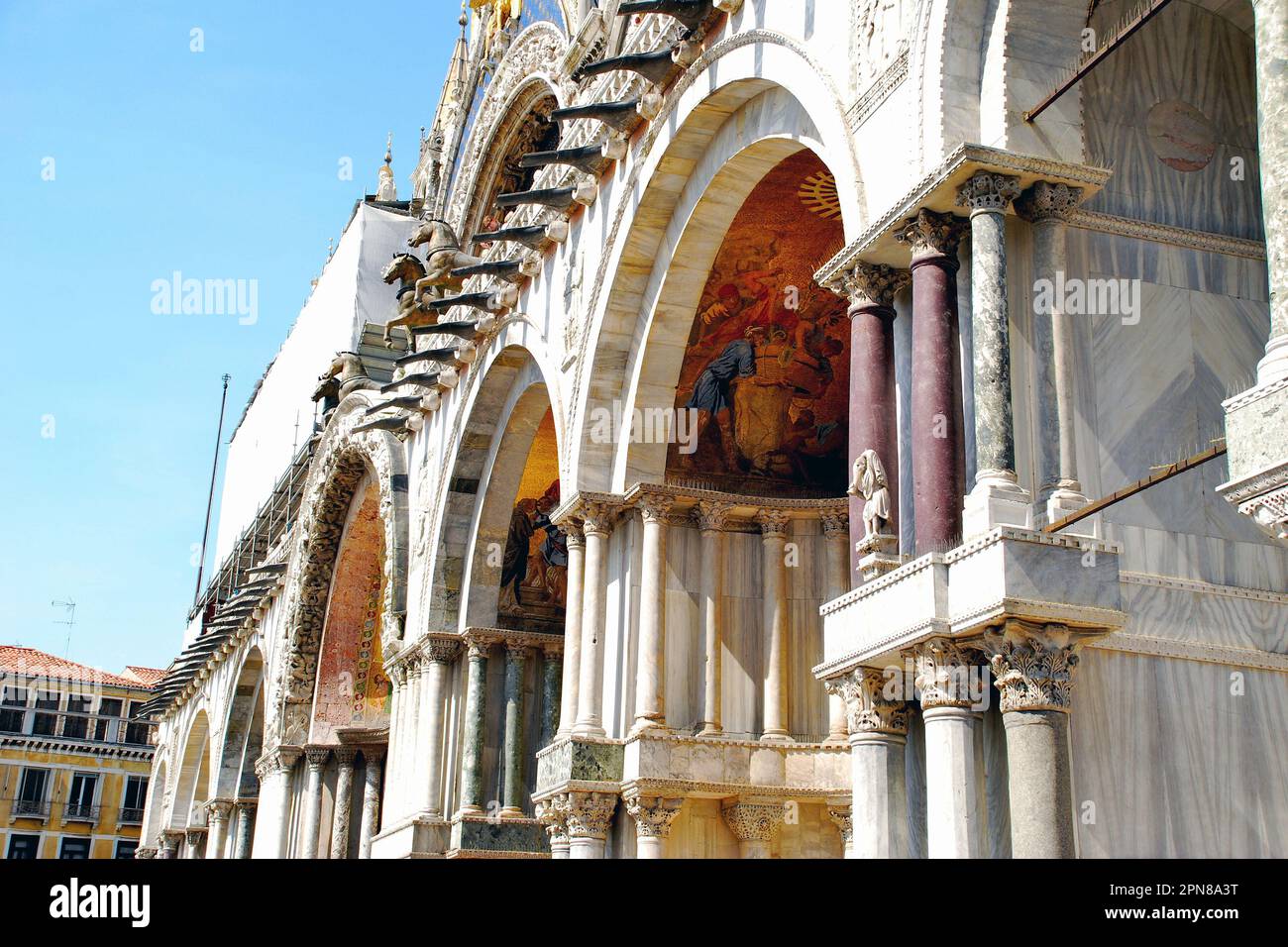 Vista parziale all'aperto di St San Marco, Venezia, città metropolitana di Venezia, regione Veneto, Italia, Europa Foto Stock