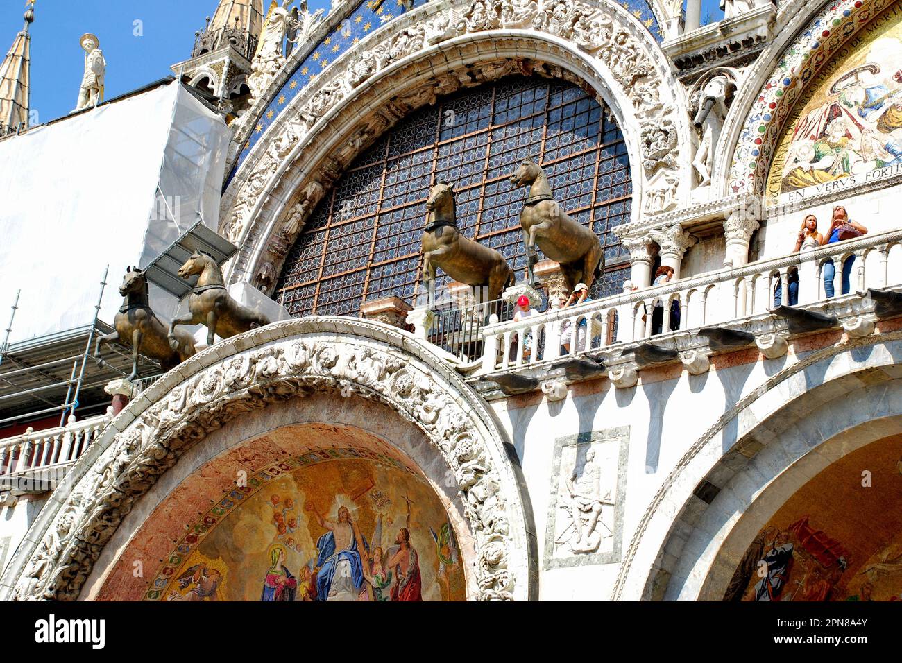 Vista parziale all'aperto di St San Marco, Venezia, città metropolitana di Venezia, regione Veneto, Italia, Europa Foto Stock