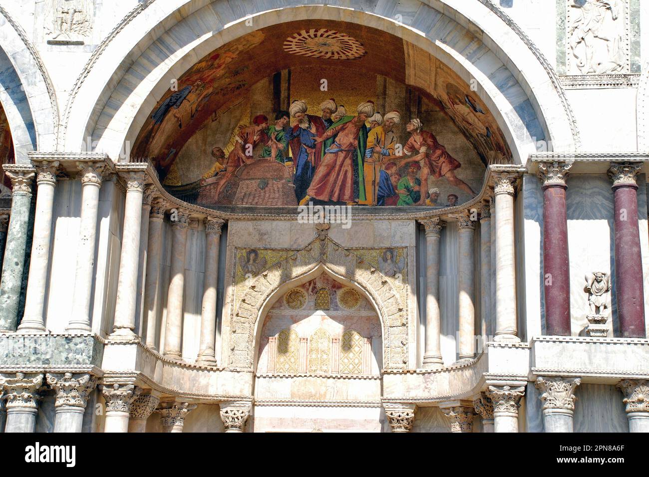 Vista parziale all'aperto di St San Marco, Venezia, città metropolitana di Venezia, regione Veneto, Italia, Europa Foto Stock
