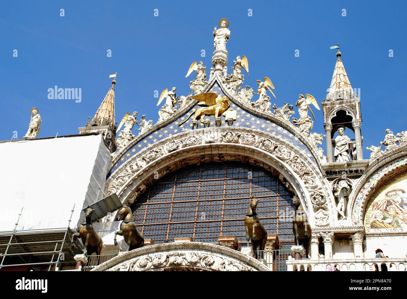 Vista parziale all'aperto di St San Marco, Venezia, città metropolitana di Venezia, regione Veneto, Italia, Europa Foto Stock