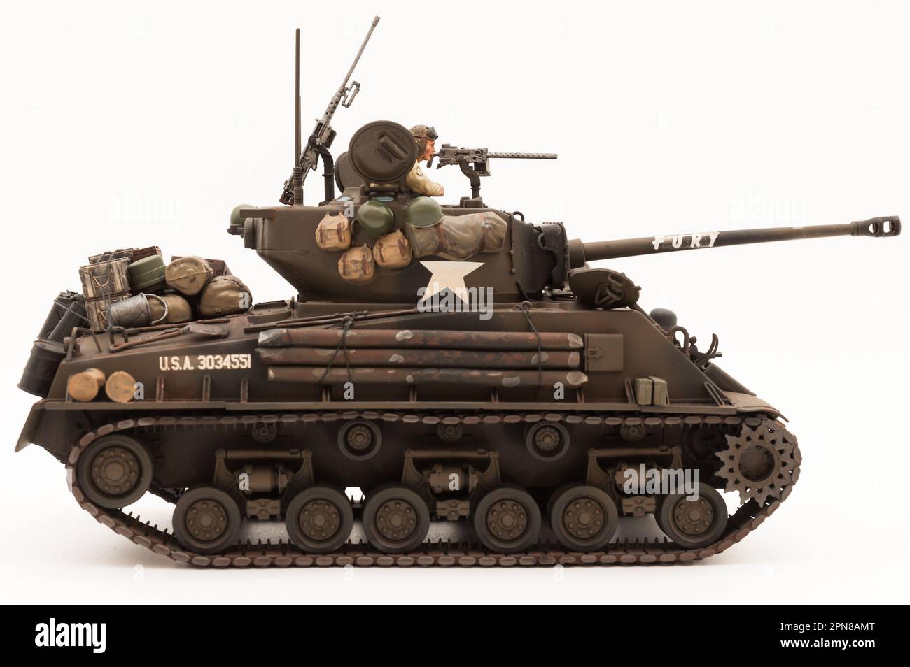 M4A3E8 serbatoio Easy Eight Sherman, serbatoio Fury modello in scala 1:1 35 Foto Stock