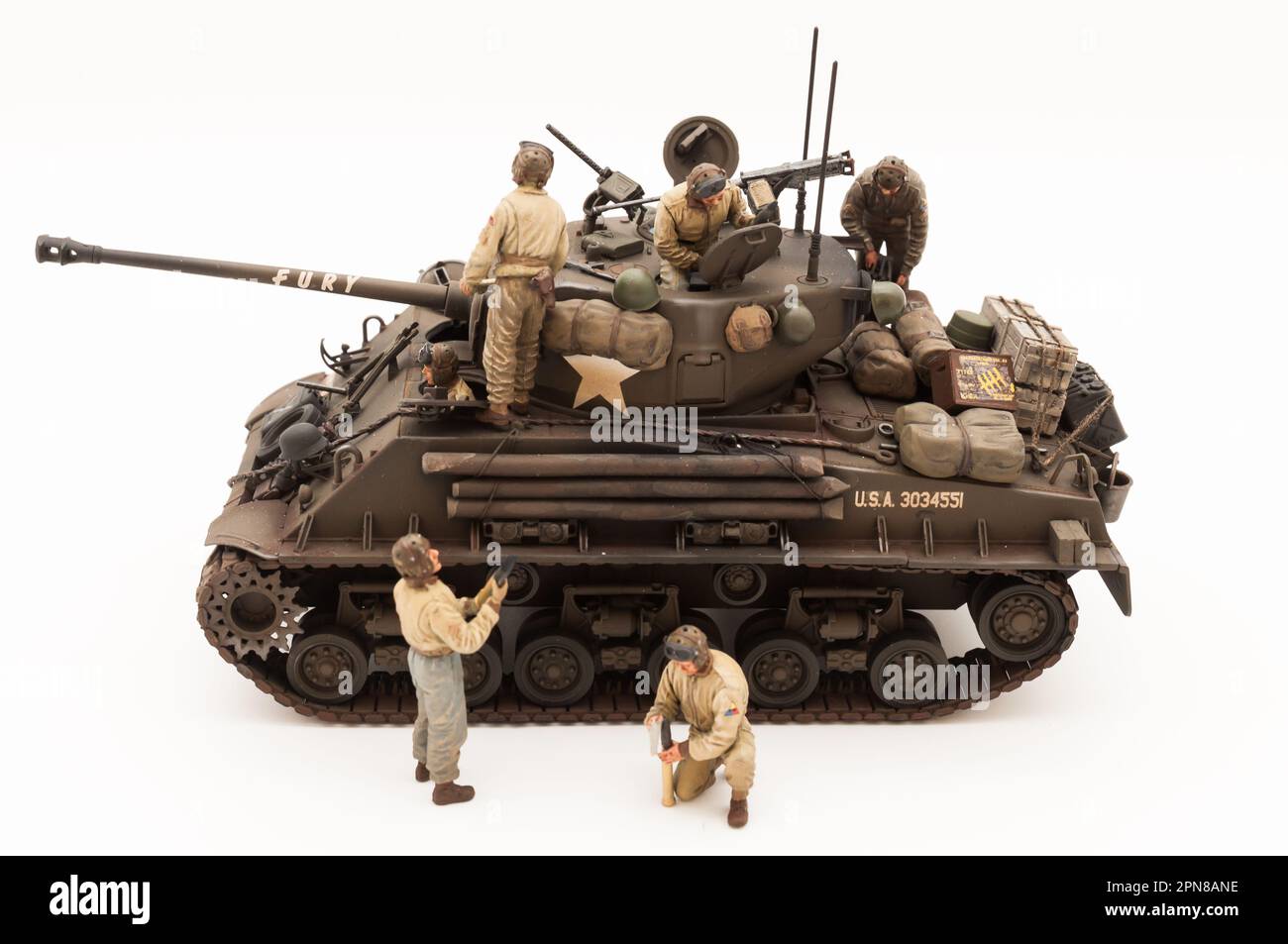 M4A3E8 serbatoio Easy Eight Sherman, serbatoio Fury modello in scala 1:1 35 Foto Stock
