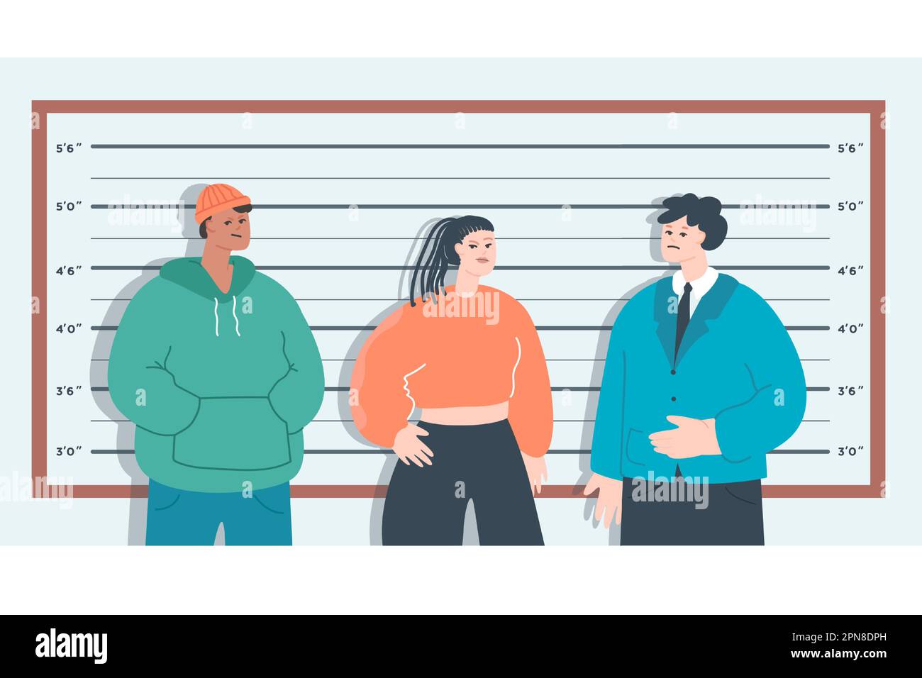 Illustrazione di un vettore piatto di identificazione criminale Illustrazione Vettoriale