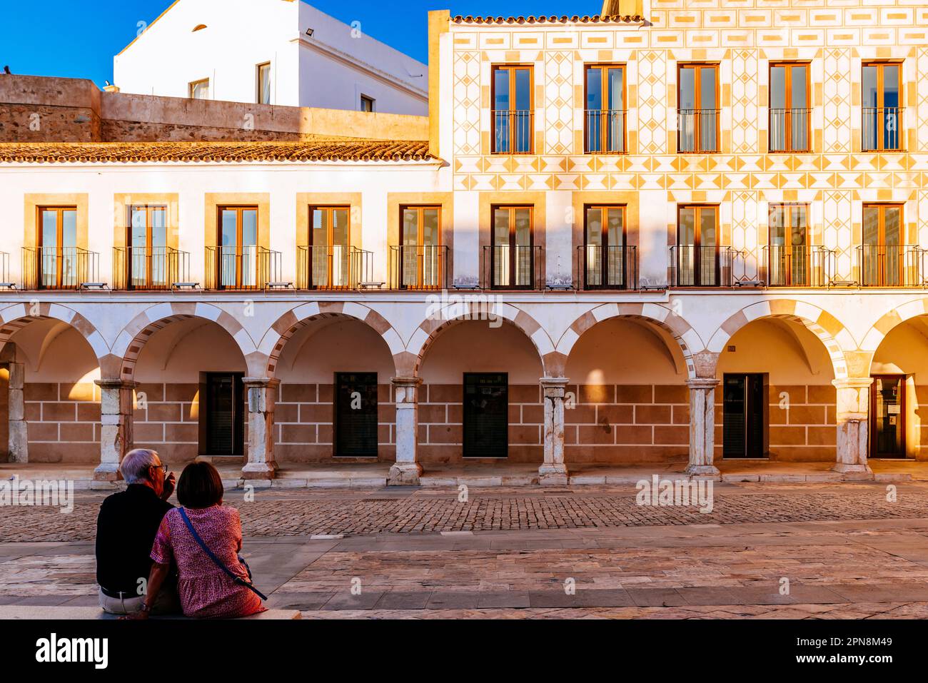 Plaza alta di Badajoz conosciuto anche come Marín de Rodezno vecchio suk musulmano Badajoz. Badajoz, Estremadura, Spagna, Europa Foto Stock