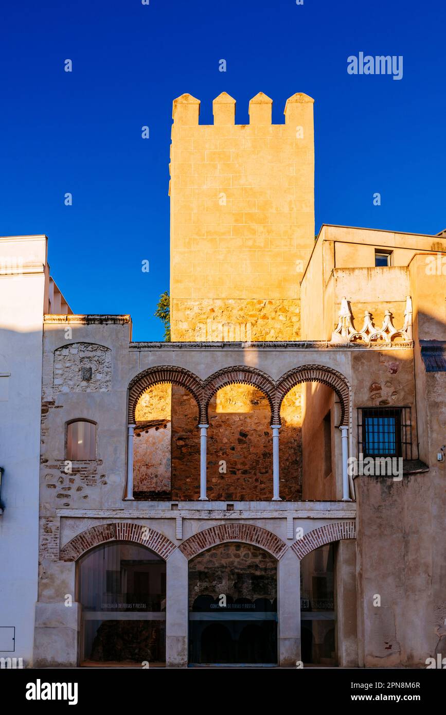 Casas Consistoriales. Edificio in stile Mudejar costruito intorno all'anno 1500. Durante quel periodo ospitò le vecchie abdienze e il municipio. Badajoz, int Foto Stock