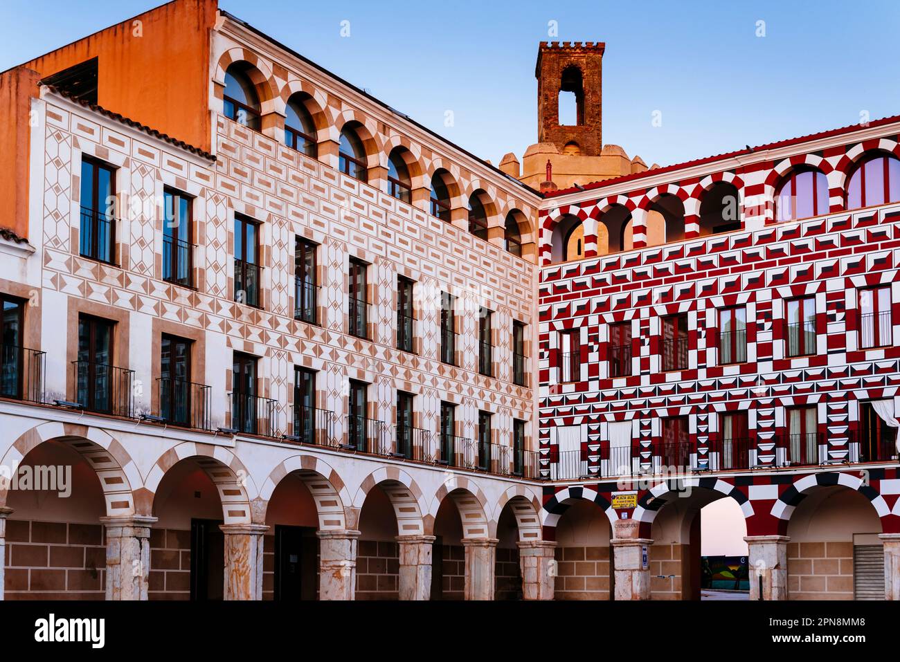 Plaza alta di Badajoz conosciuto anche come Marín de Rodezno vecchio suk musulmano Badajoz. Badajoz, Estremadura, Spagna, Europa Foto Stock