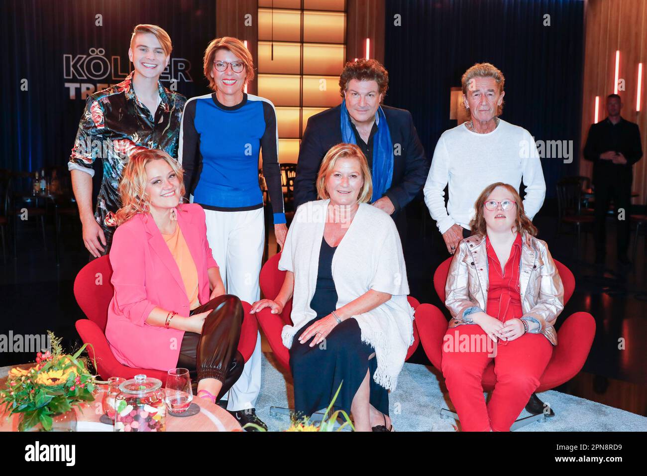 Vincent Gross, Lisa Feller, Bettina Böttinger, Suzanne von Borsody, Francis Fulton-Smith, Peter Maffay, Natalie Dedreux bei der Aufzeichnung der WDR-T. Foto Stock