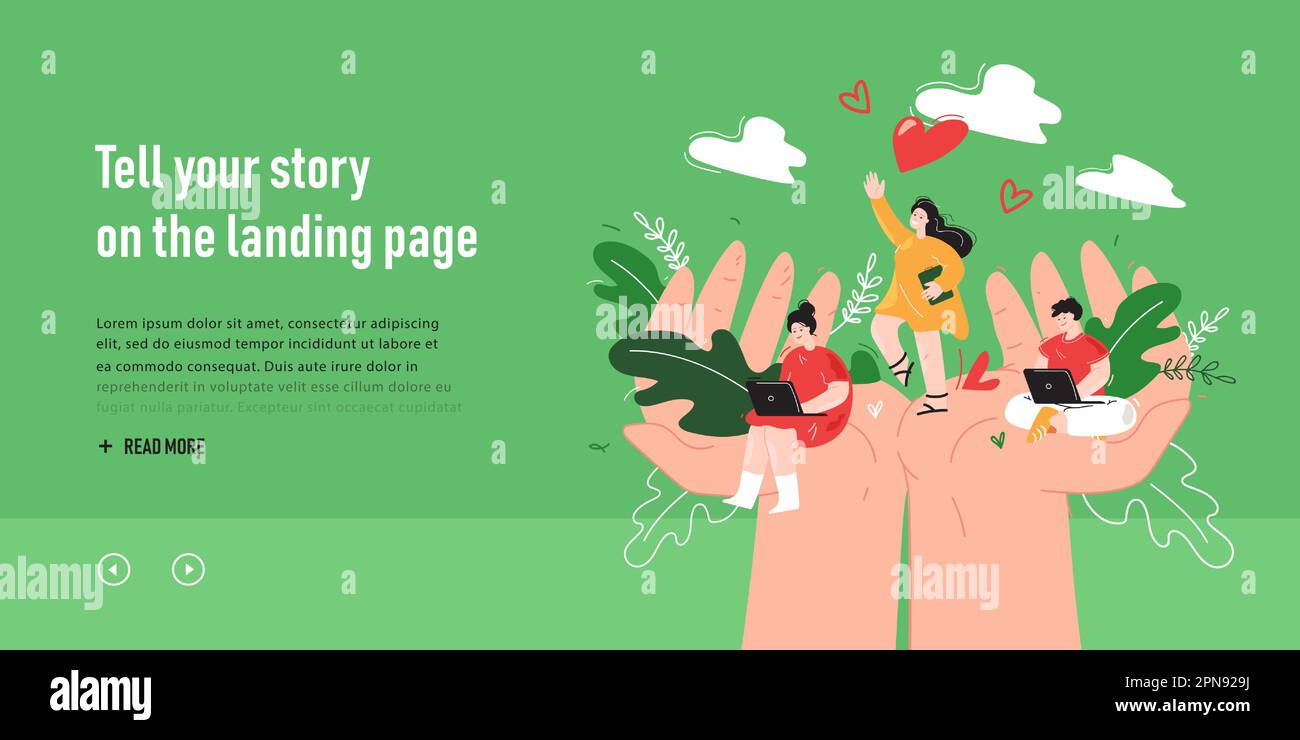Il team che tiene le mani di piccoli dipendenti Illustrazione Vettoriale