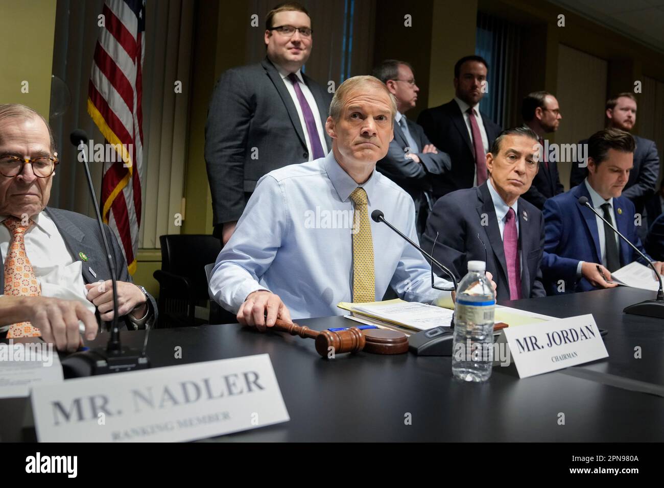 House Judiciary Committee Chair Jim Jordan, R-Ohio, center, Rep. Jerry ...