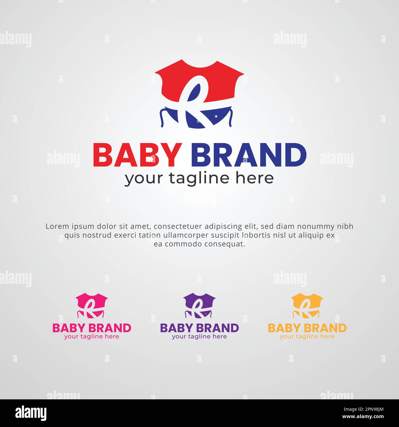 Modello di disegno del marchio dell'azienda del marchio del bambino del panno Illustrazione Vettoriale