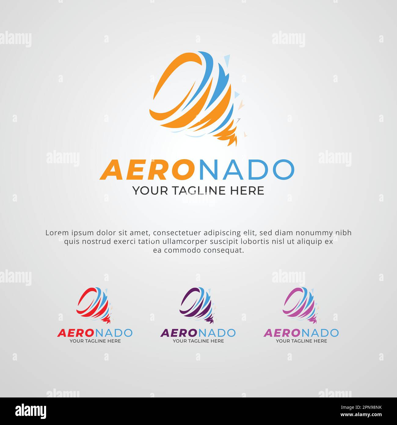 Aeronado Company o modello di disegno del marchio del marchio Illustrazione Vettoriale