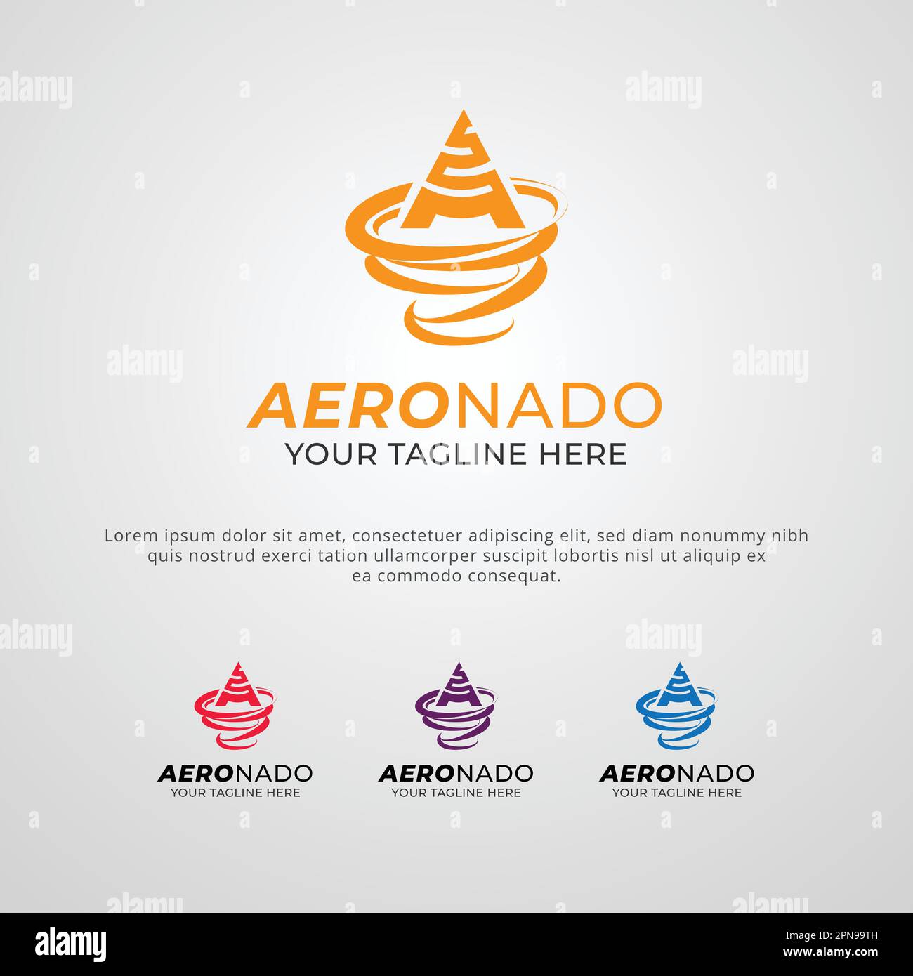 Aeronado Company o modello di disegno del marchio del marchio Illustrazione Vettoriale