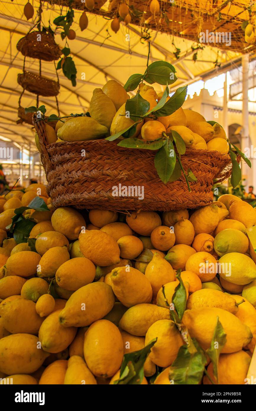Green Grocer Shop in Tunisia: Una fresca esperienza di mercato. Foto Stock