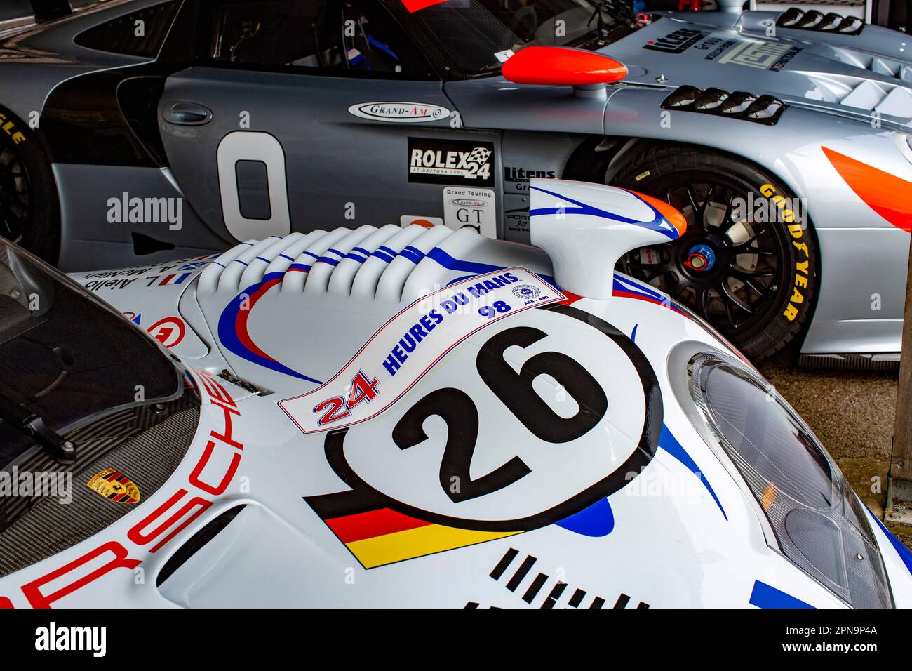 Porsche 911 GT1 1997 al Members' Meeting al circuito Goodwood Motor di West Sussex, Regno Unito. Foto Stock