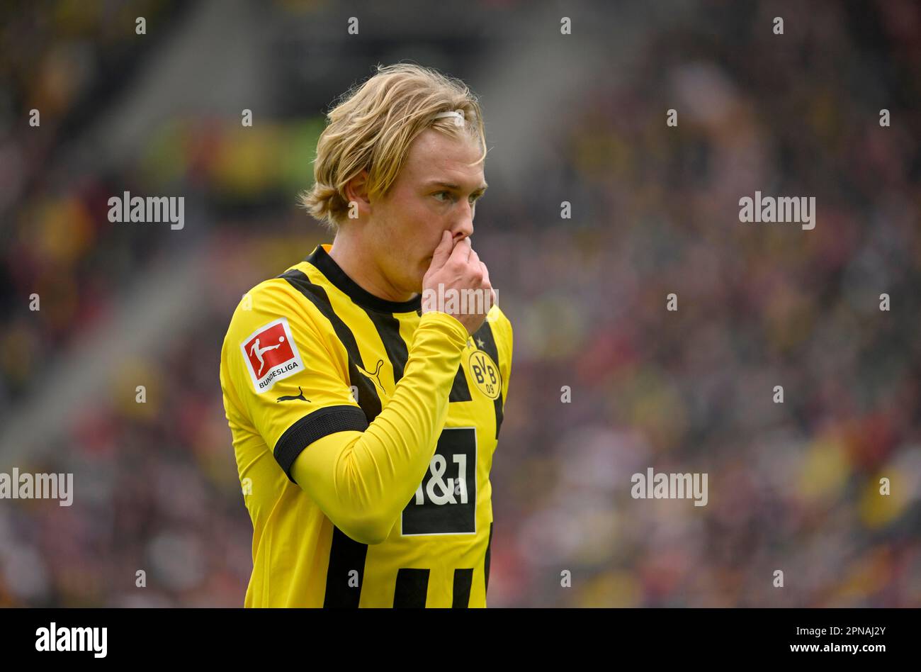 Ritratto Julian Brandt Borussia Dortmund BVB (19), deluso, Mercedes-Benz Arena, Stoccarda, Baden-Wuerttemberg, Germania Foto Stock