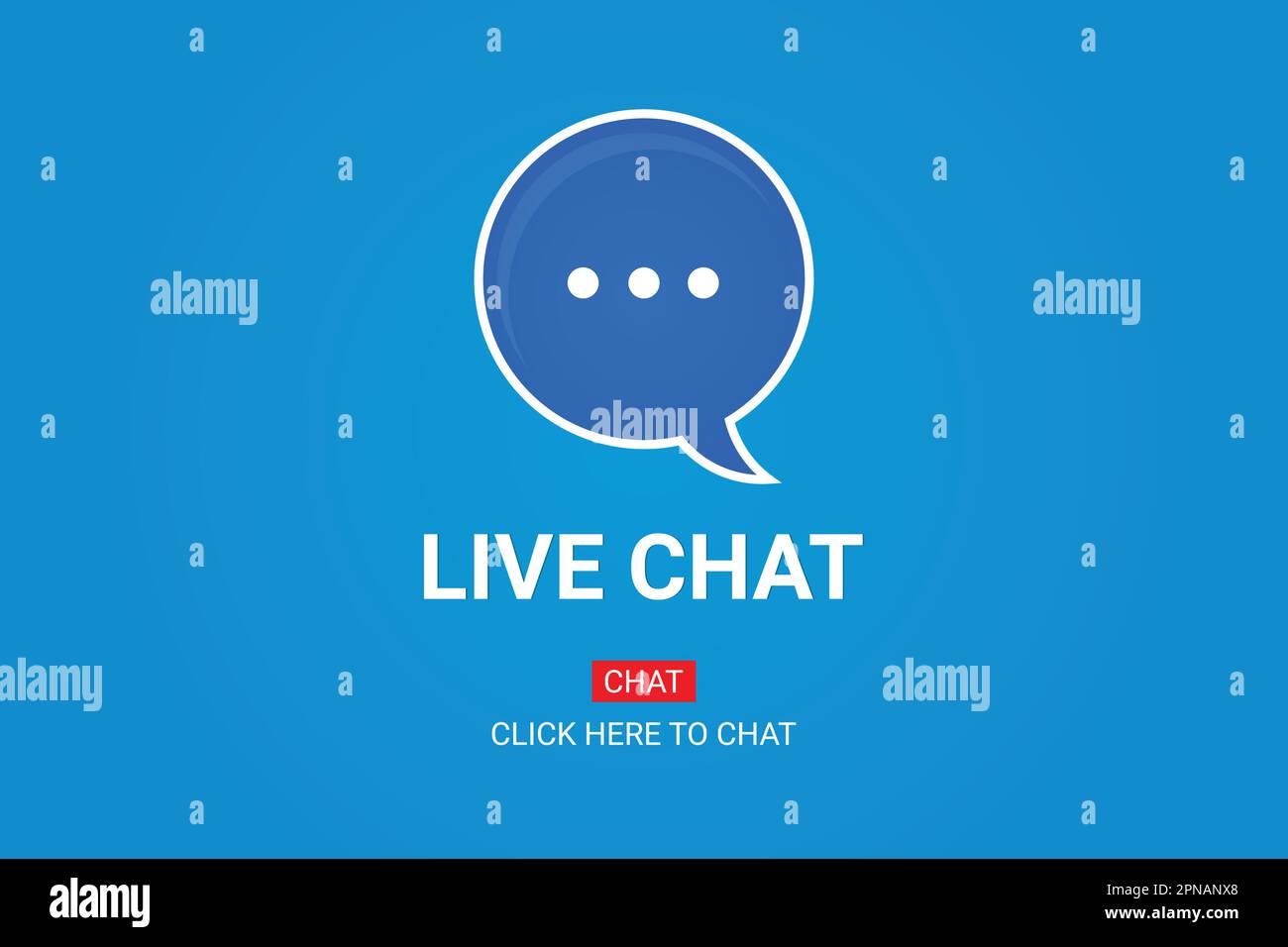 Pulsante Live chat del fumetto vocale con icona chat Illustrazione Vettoriale