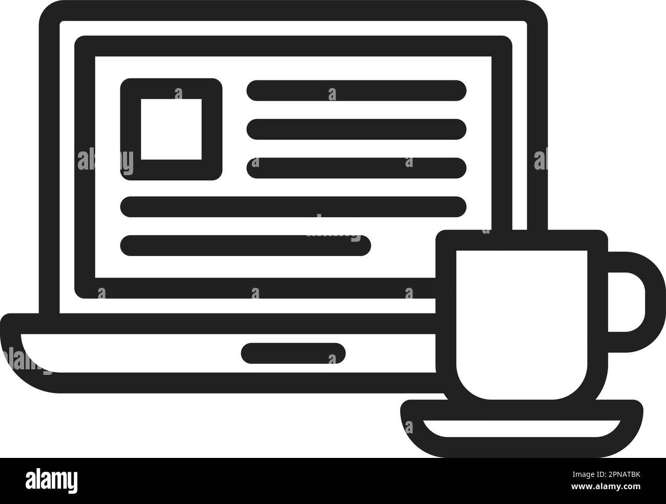 Immagine vettoriale dell'icona caffè e lavoro. Adatto per applicazioni mobili, applicazioni Web e supporti di stampa. Illustrazione Vettoriale