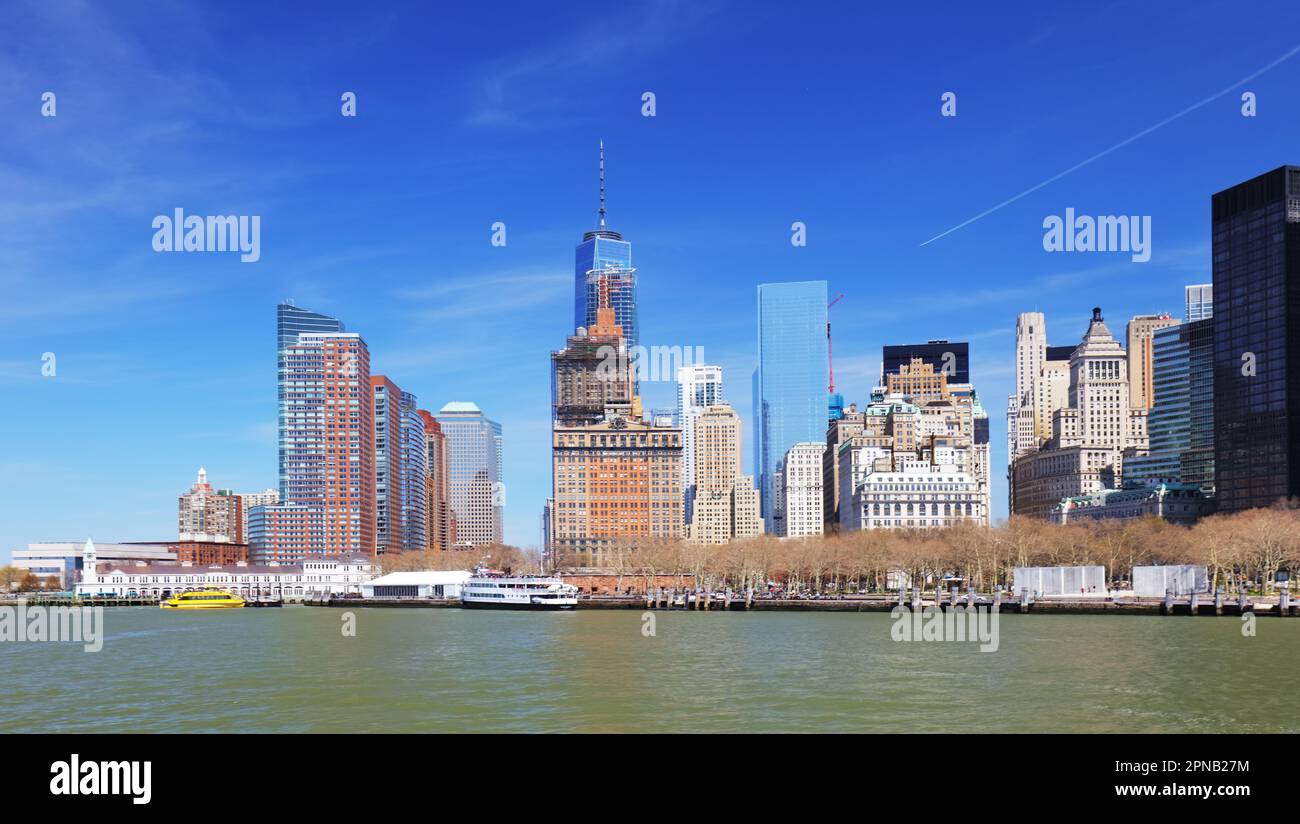 New York centro cittadino inferiore panorama e grattacieli Foto Stock