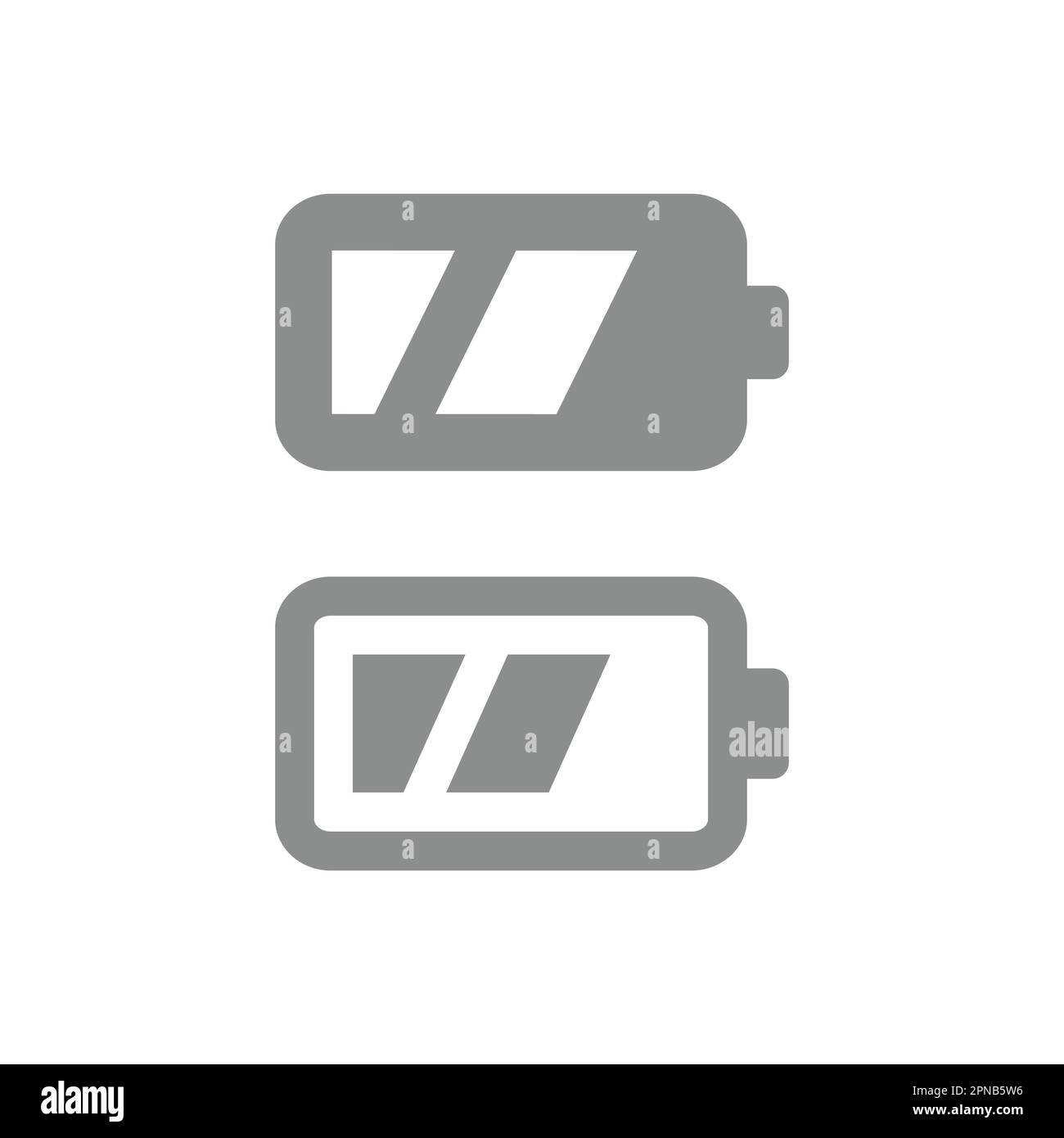 Icona vettoriale nera semplice della batteria. Segno di glifo di carica riempito. Illustrazione Vettoriale
