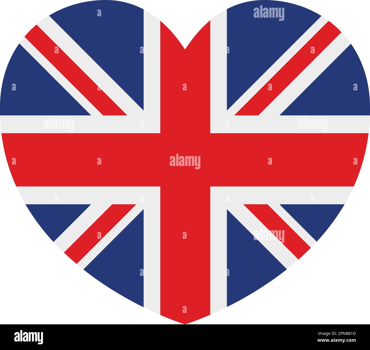 Inglese Union Jack Flag Heart Concept Illustrazione Vettoriale