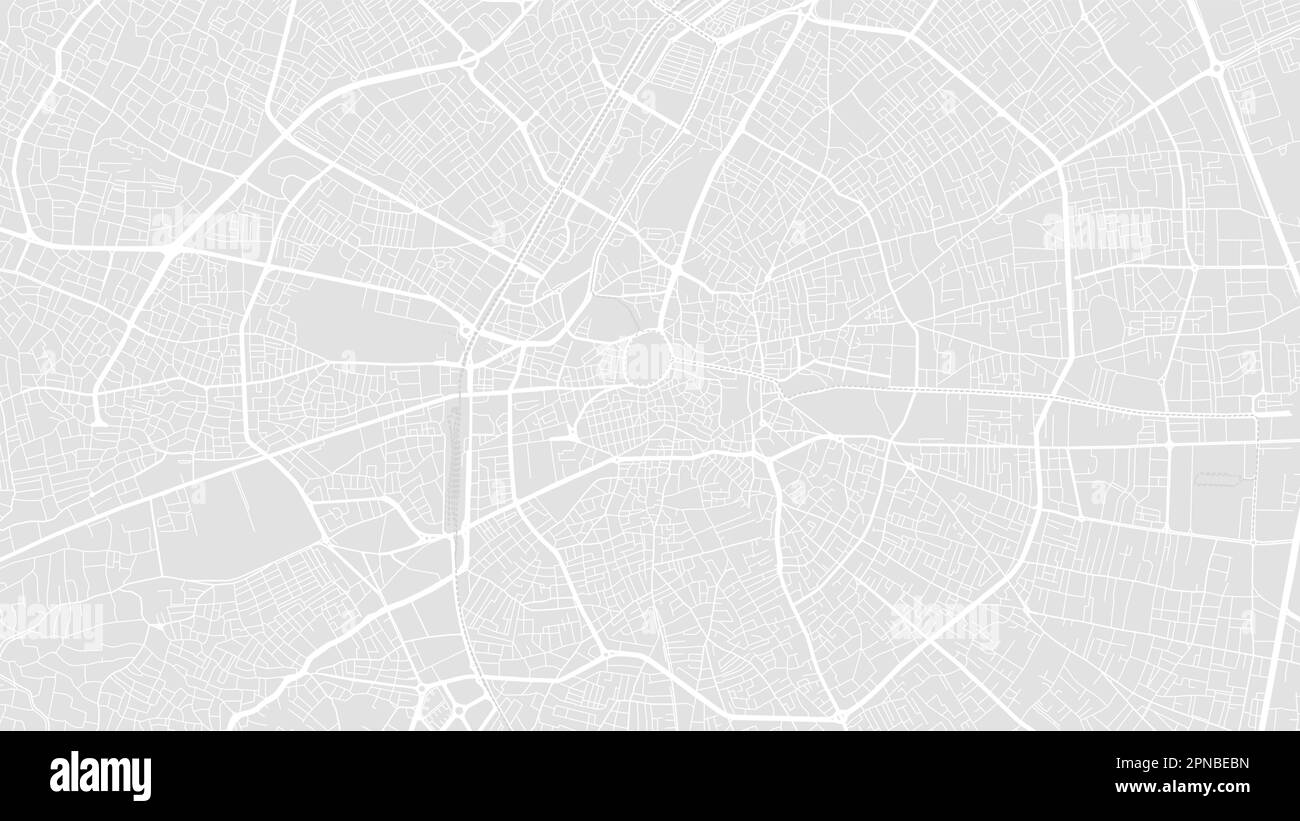 Bianco e grigio chiaro Konya città area vettoriale mappa di sfondo, strade e acqua illustrazione. Proporzioni widescreen, roadmap digitale con design piatto. Illustrazione Vettoriale