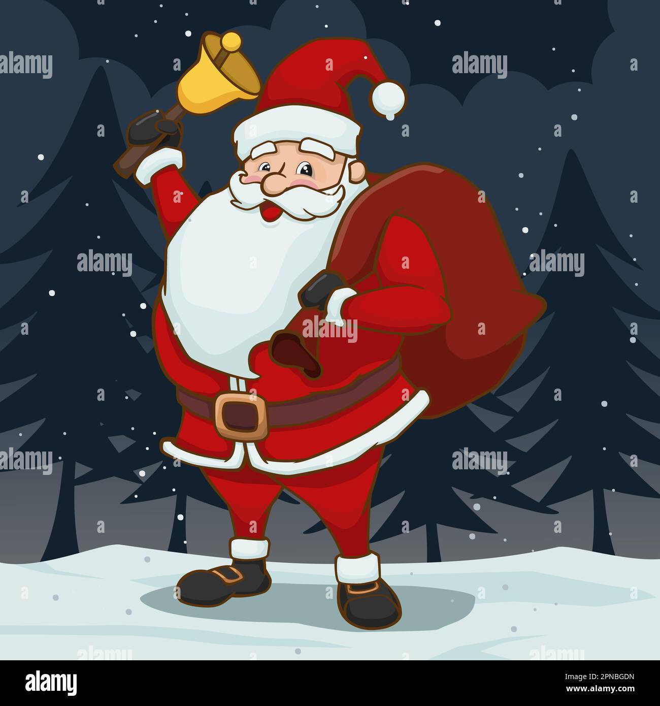 Babbo Natale con borsa regalo Illustrazione Vettoriale