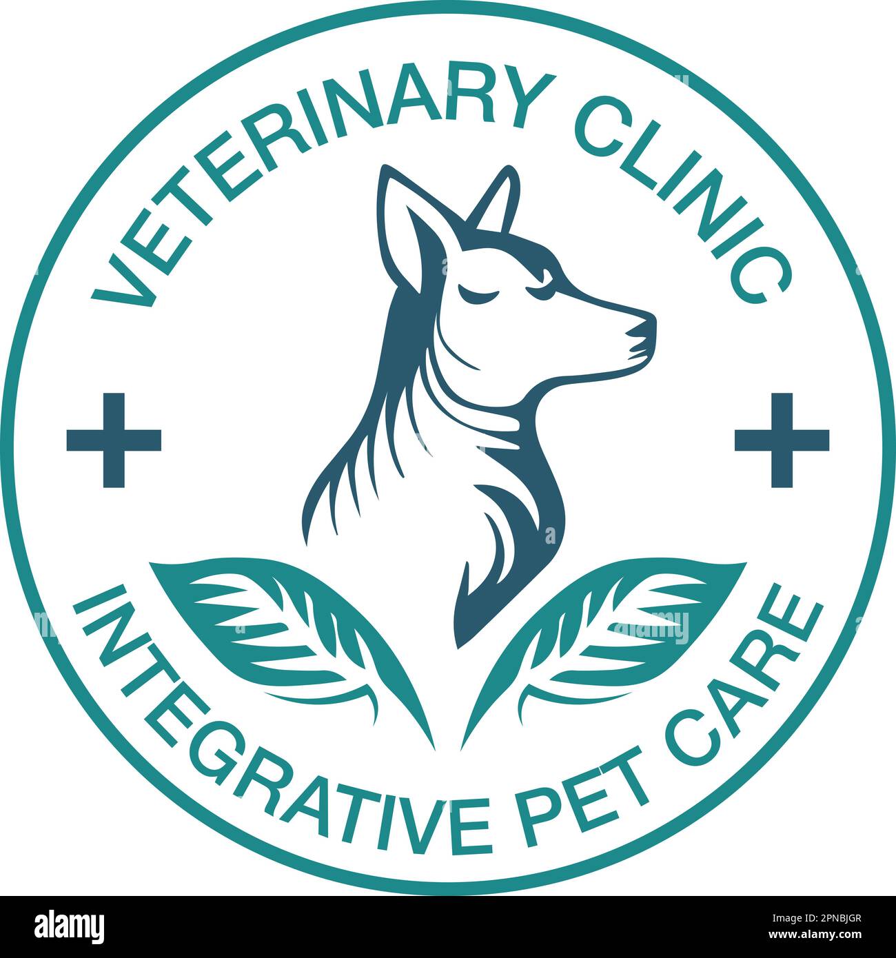 Illustrazione del logo vettoriale moderno della clinica veterinaria Illustrazione Vettoriale