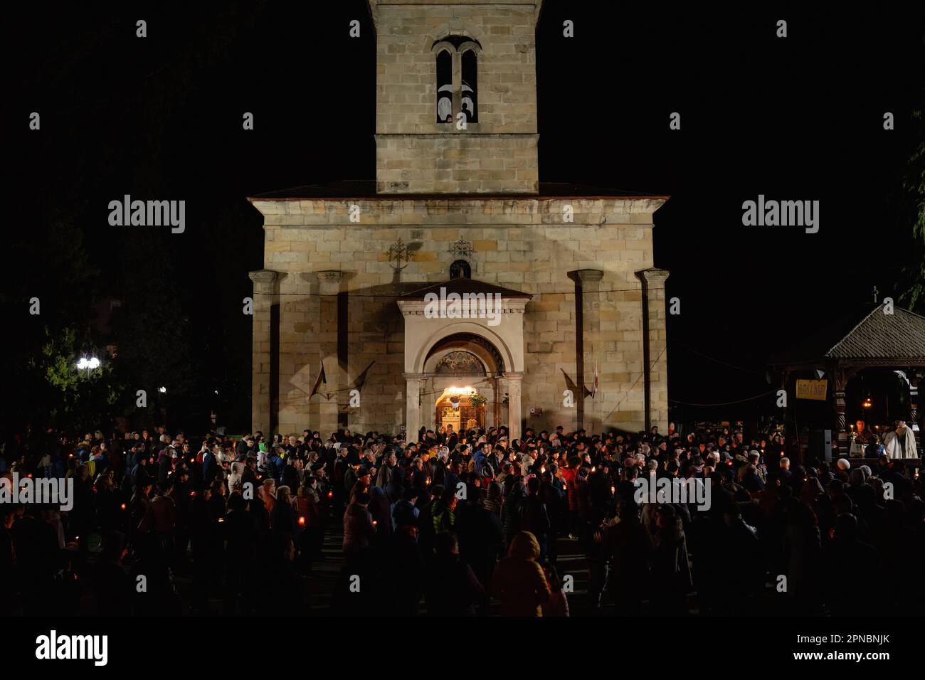 La festa della risurrezione di Gesù Cristo nella Romania settentrionale. Foto Stock