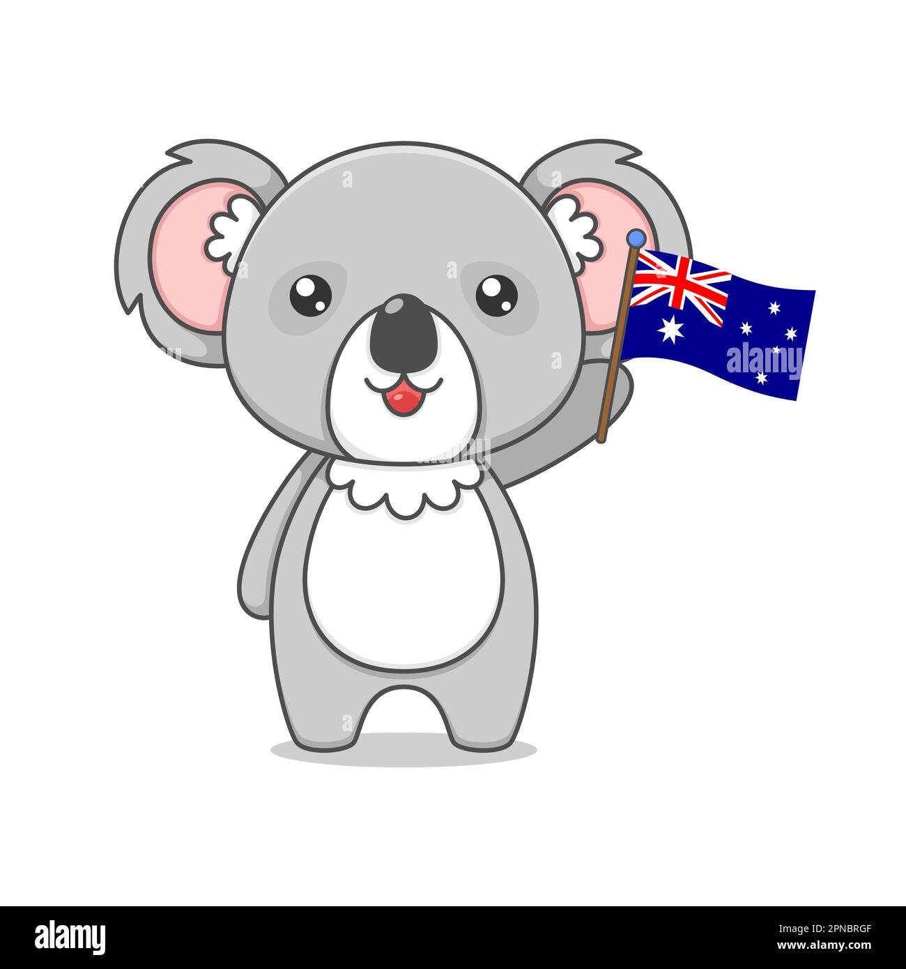 Carino Koala Holding bandiera australiana Illustrazione Vettoriale