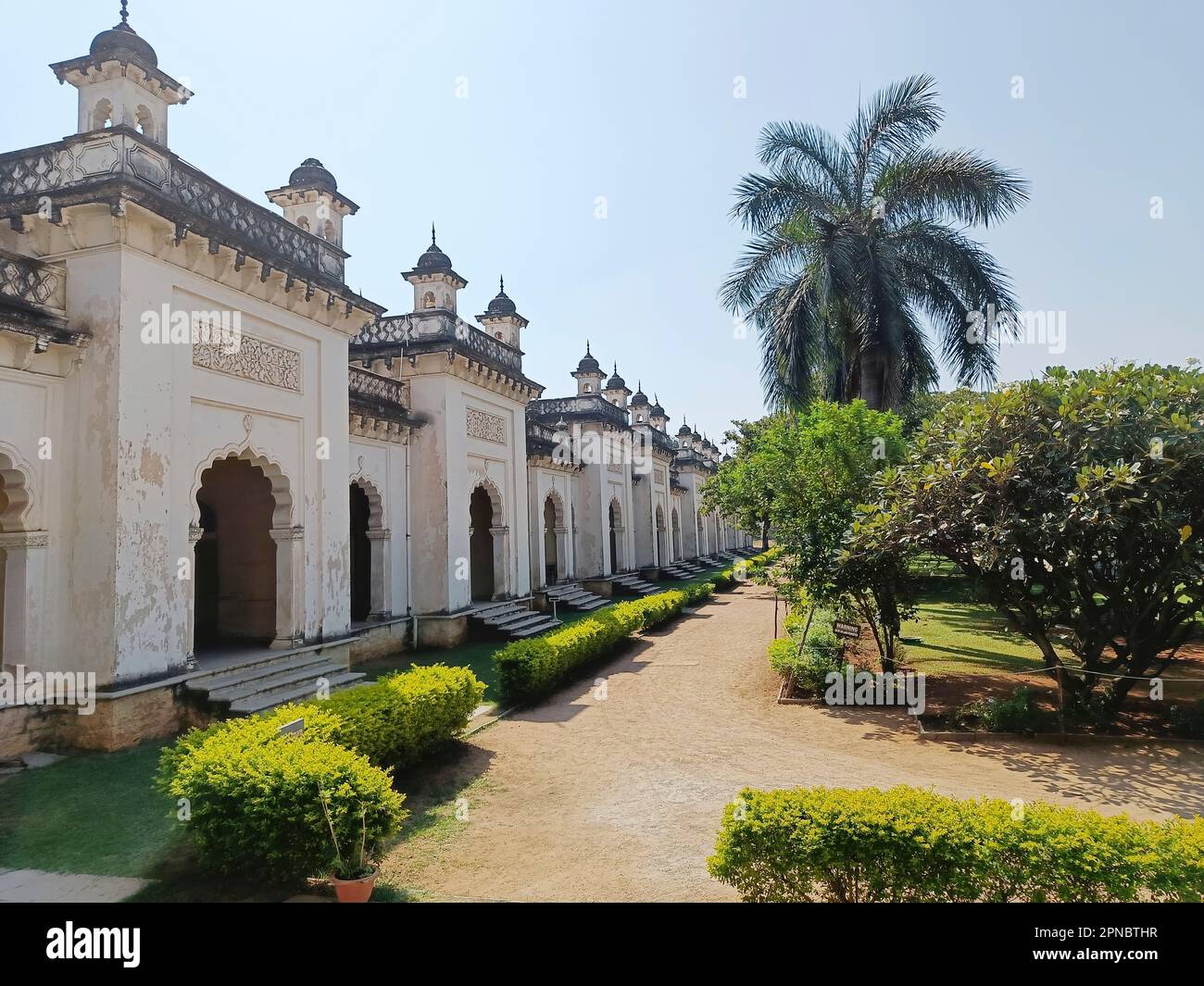 Il Palazzo di Chowmahalla a Hyderabad, in India, presenta uno splendido esempio di architettura reale, caratterizzata da una miscela di St. Europee, Mughal e Indo-Islamiche Foto Stock