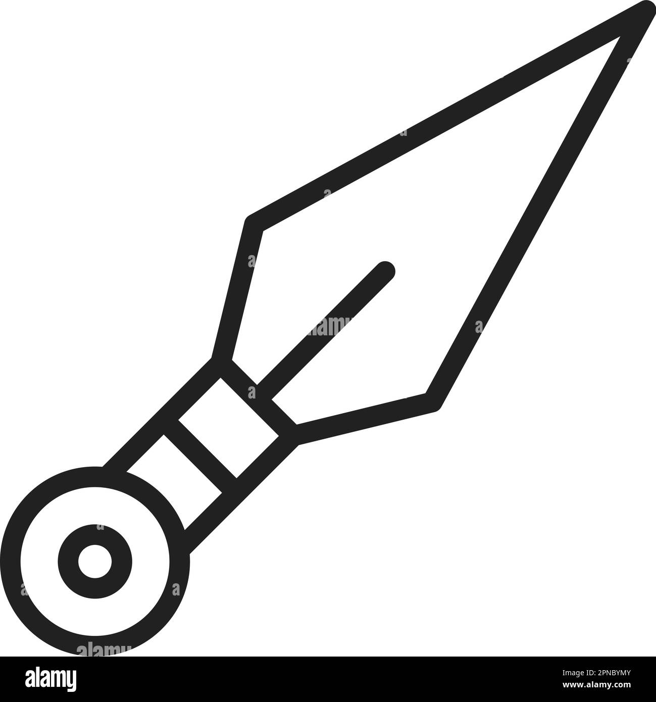 Immagine vettoriale icona kunai. Adatto per applicazioni mobili, applicazioni Web e supporti di stampa. Illustrazione Vettoriale