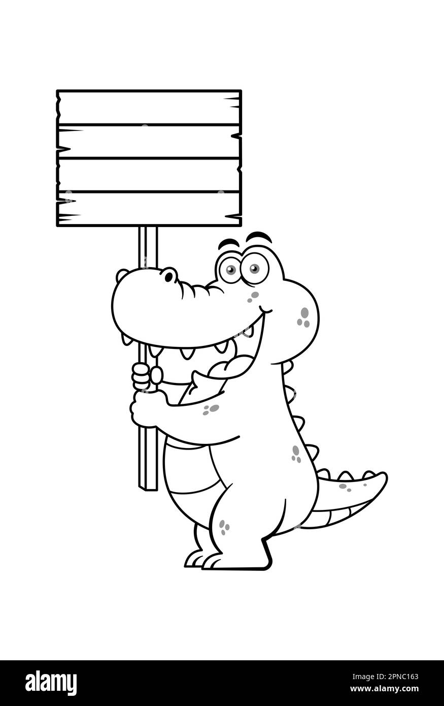 Carrozina divertente vettore Premium personaggio Coccodrillo Illustrazione Vettoriale