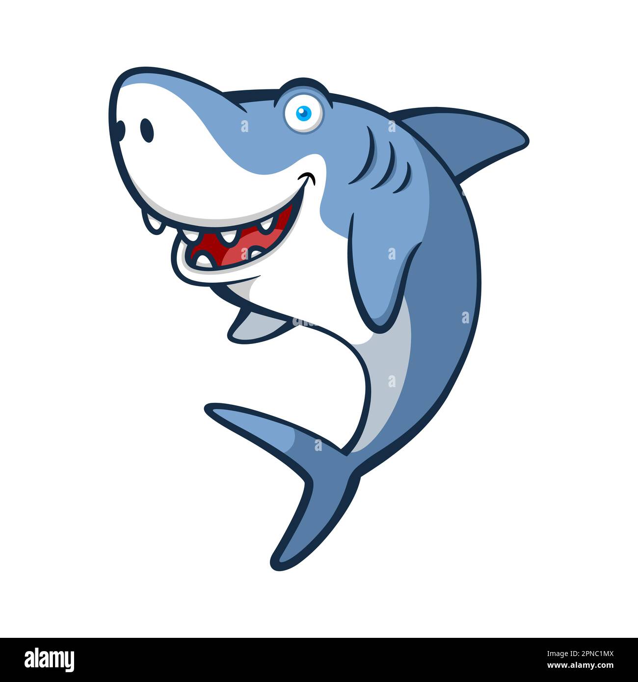 Personaggio cartoon Shark sorridente Illustrazione Vettoriale