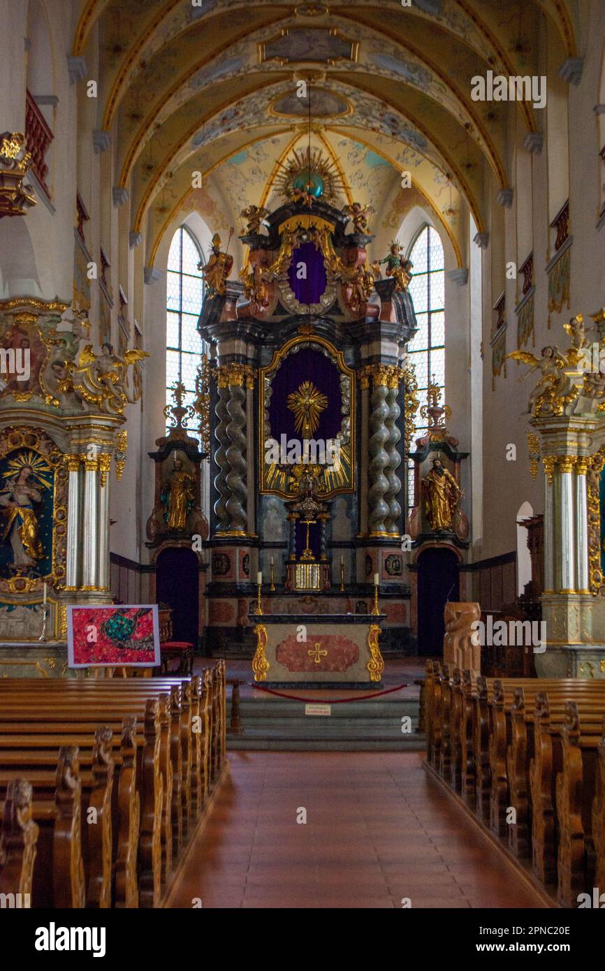 Bad Waldsee, GERMANIA, all'interno della Chiesa cattolica di San Pietro chiesa del monastero Foto Stock