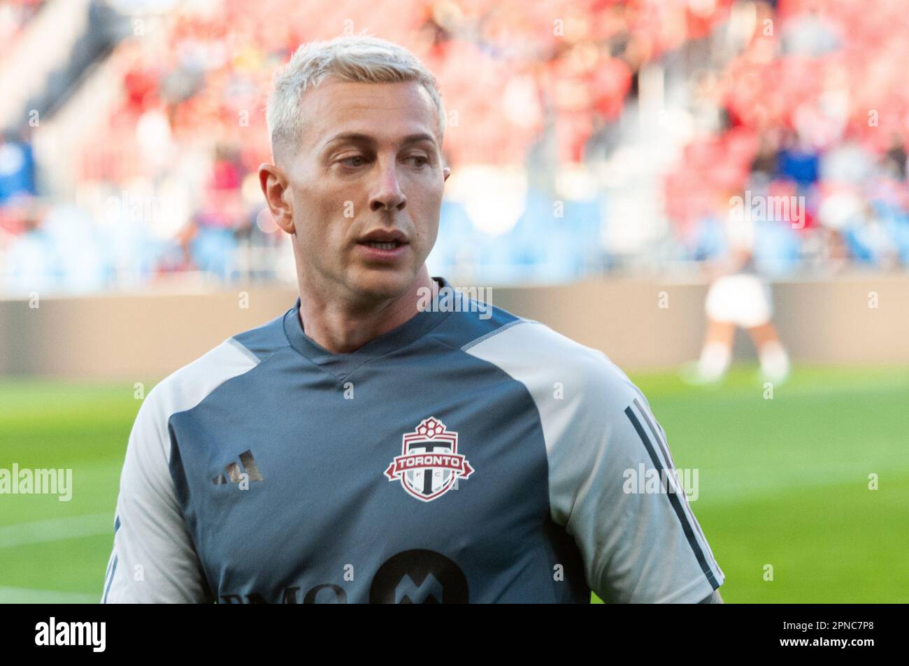 Toronto, ON, Canada - Aprile 15: Federico Bernardeschi #10 davanti al Toronto FC prima del 2023° MLS Regular Season match tra il Toronto FC (Canad Foto Stock