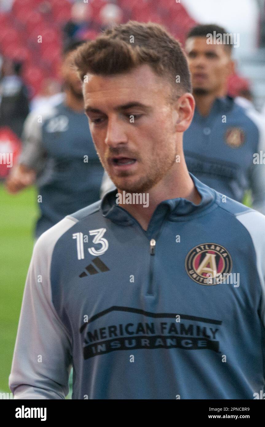 Toronto, ON, Canada - Aprile 15: Amar Sejdic #13 centrocampista degli Atlanta United prima del 2023° MLS Regular Season match tra il Toronto FC (Canada) Foto Stock