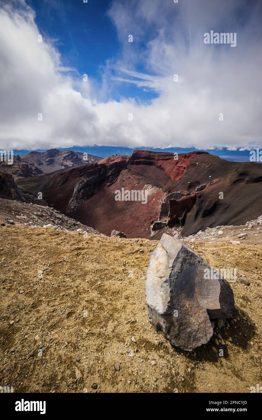 Il cratere Rosso, Tongariro, Isola del Nord, nuova Zelanda Foto Stock