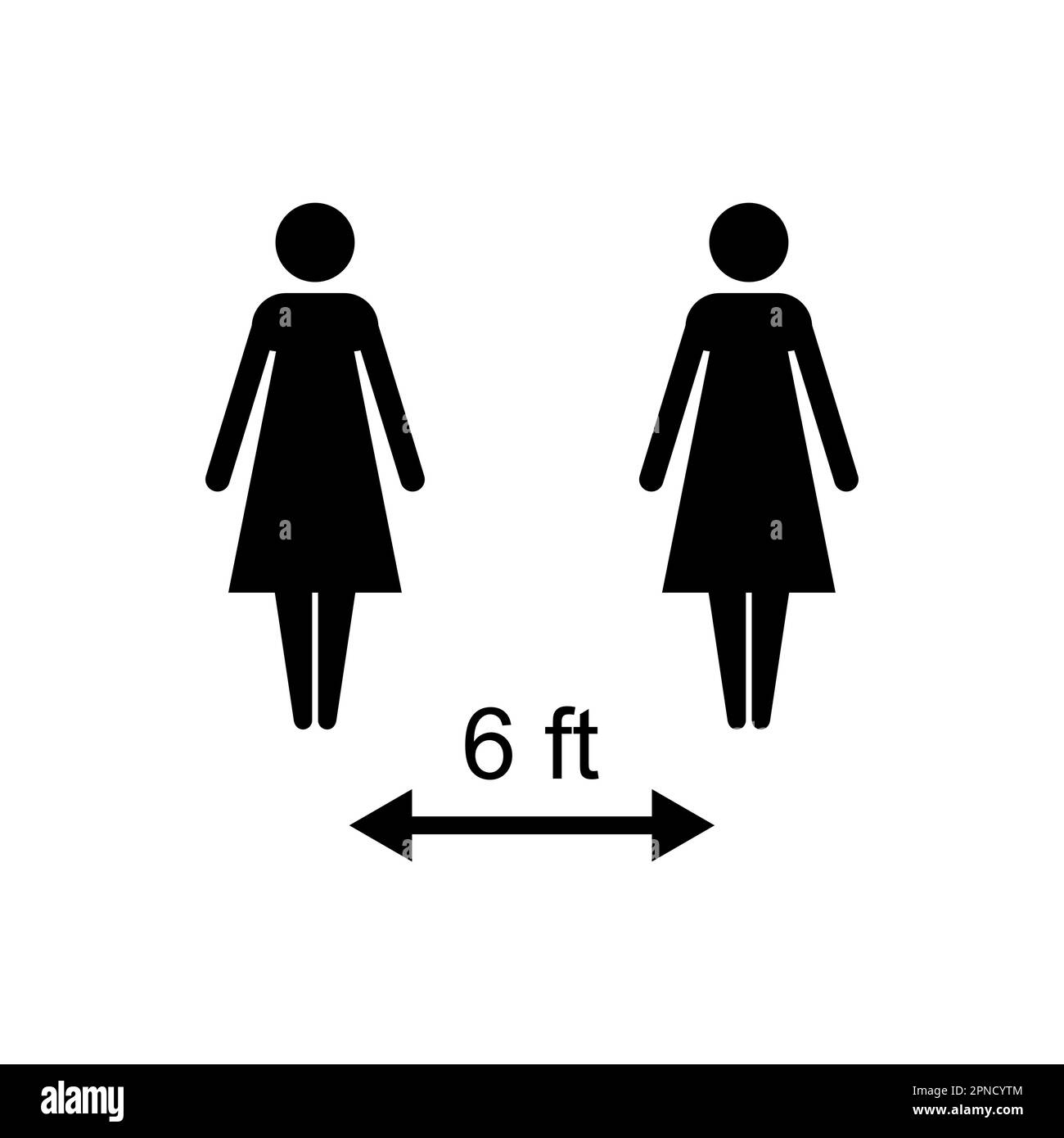 Vettore icona distanza sociale. icona di distensione sociale. segno di quarantena automatica Illustrazione Vettoriale