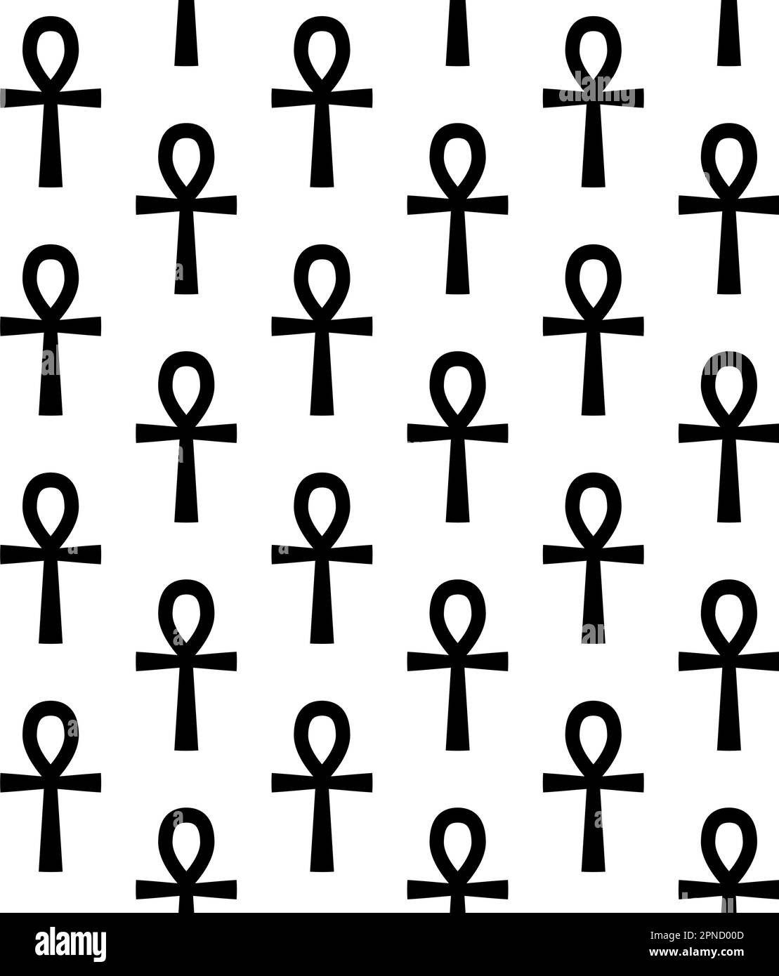 Modello vettoriale senza cuciture di croce Egitto piatta isolato su sfondo bianco Illustrazione Vettoriale