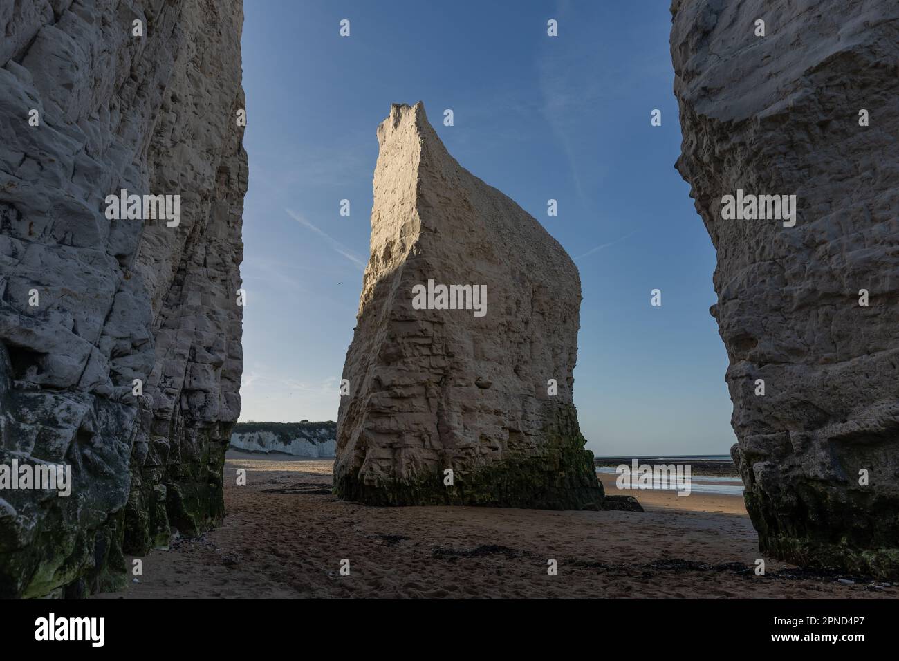 Vista delle scogliere di Botany Bay il 6th ottobre 2022 a Broadstairs, Kent, Inghilterra. Credit: Notizie SMP Foto Stock