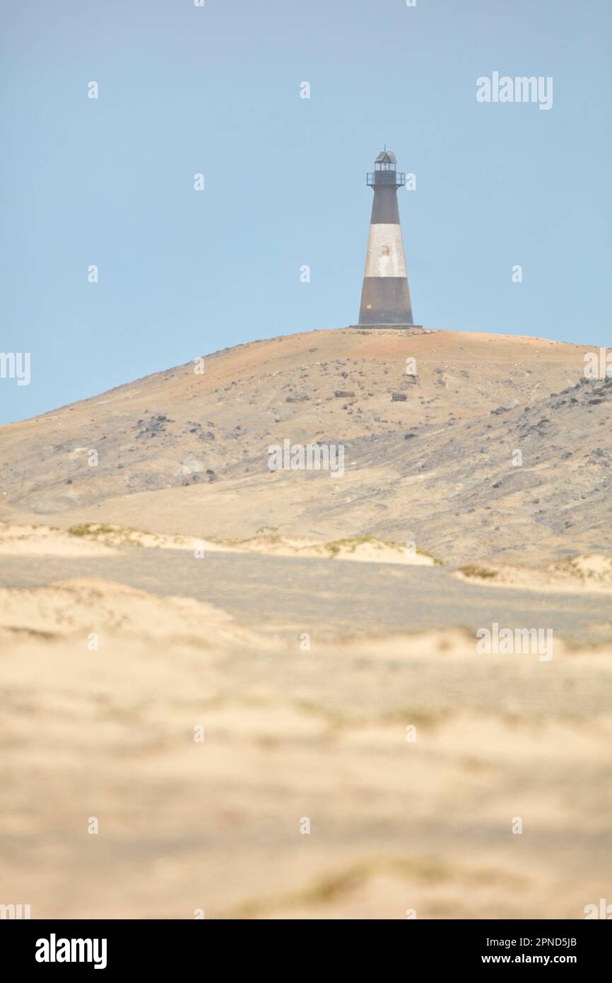 Il faro di 'Media Luna' a Puerto eTEN, Chiclayo, Lambayeque, Perù. Foto Stock