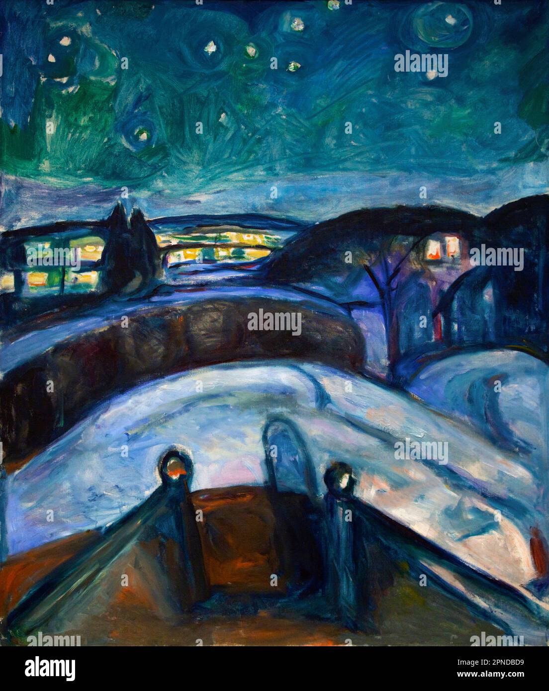 Notte stellata, 1922-1924, Edvard Munch, Museo e Galleria d'Arte Munch, Munch-Museet, Oslo, Norvegia, Europa Foto Stock