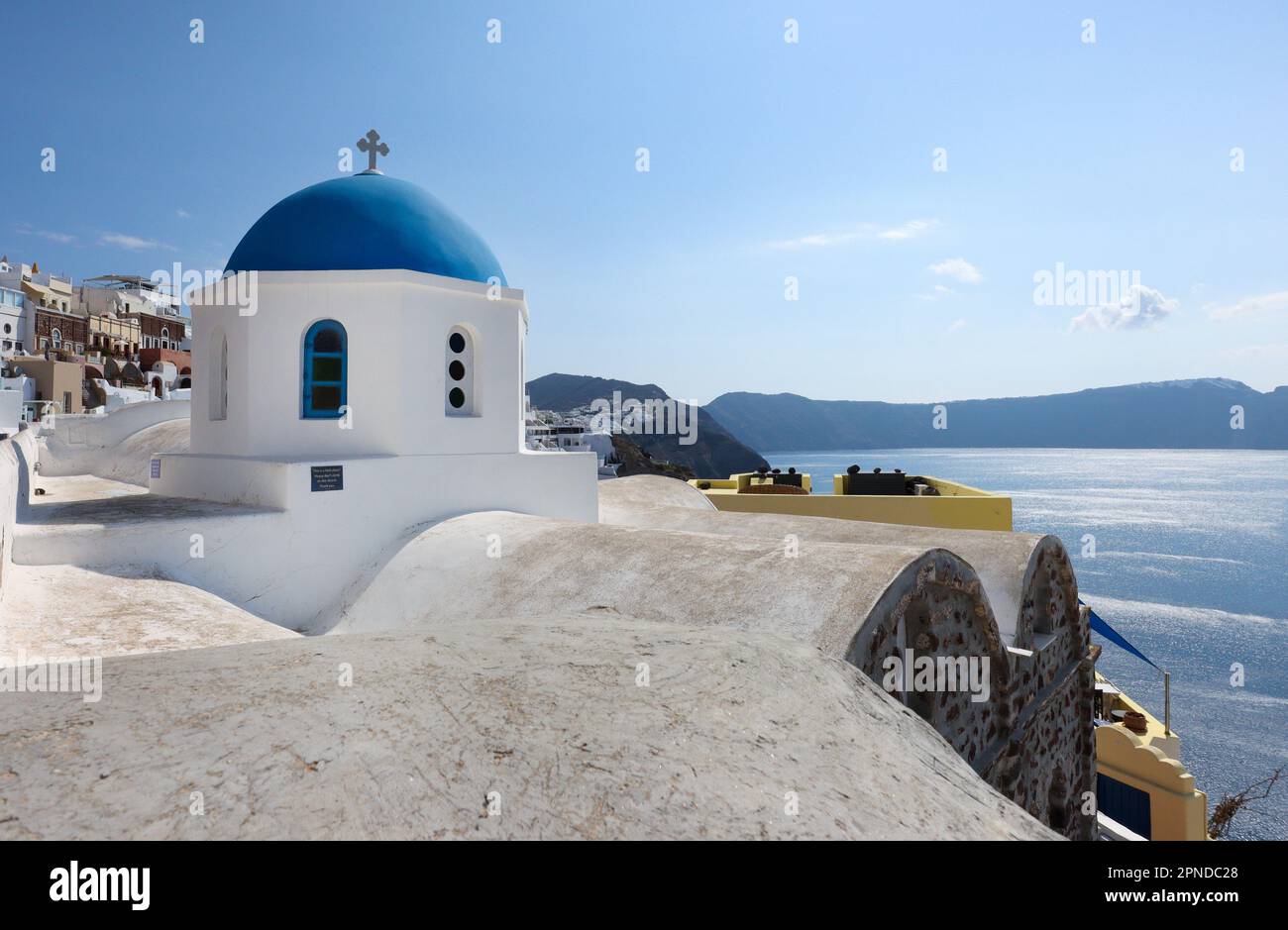 Oia città sull'isola greca di Santorini Foto Stock