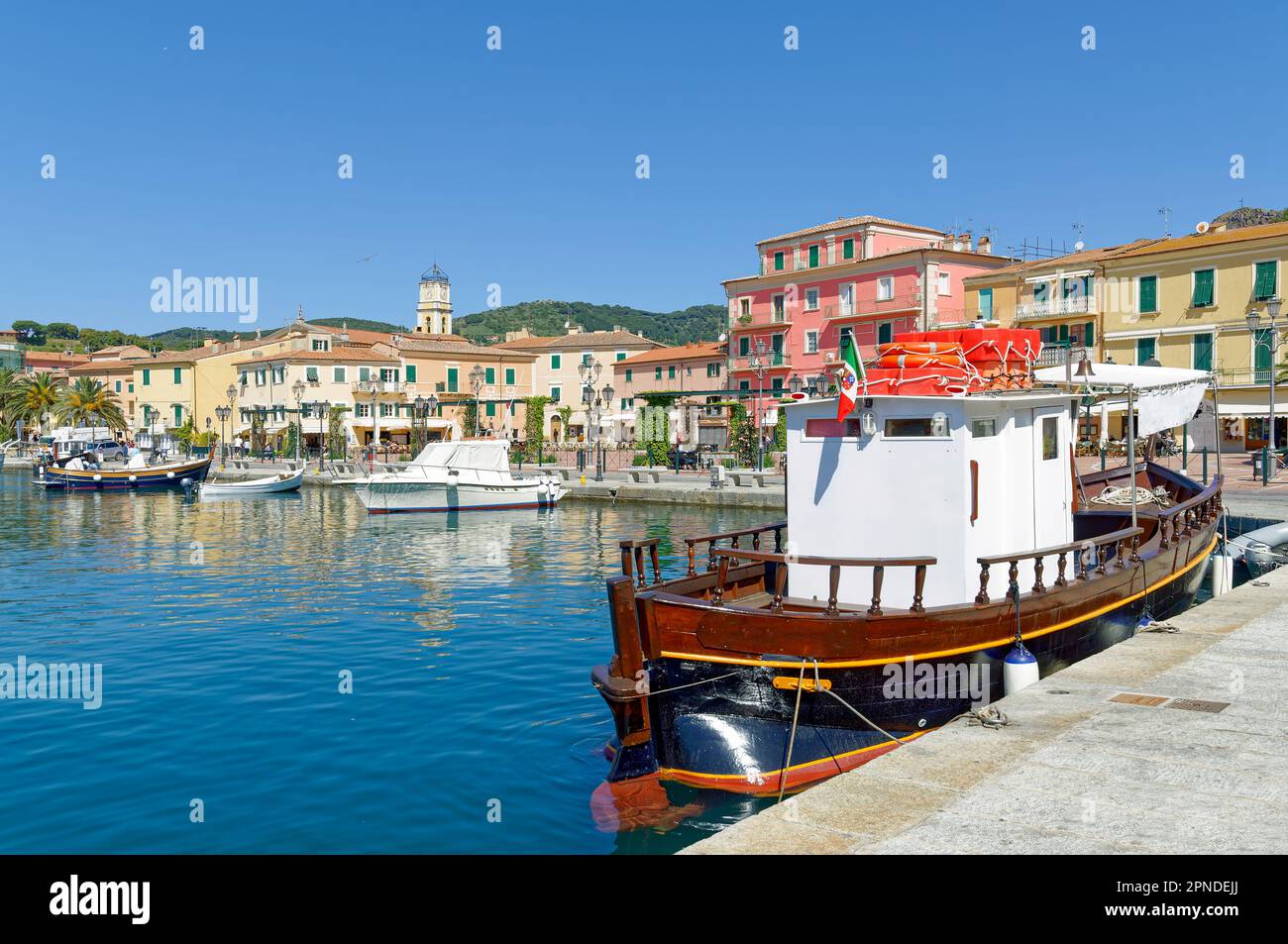 Porto Azzurro,Isola d'Elba,Toscana,mar mediterraneo,Italia Foto Stock