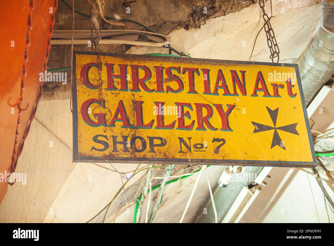 Christian Art Gallery Sign Foto Stock