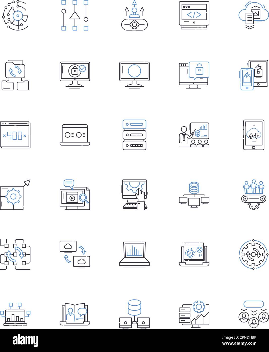 Online simboli linea icone raccolta. Moji, icone, emoticon, simboli, tastiera, Unicode, vettore di caratteri e illustrazione lineare. Codifica, ASCII Illustrazione Vettoriale