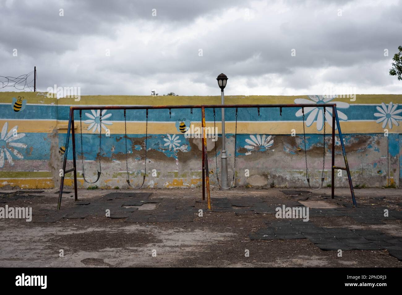 Altalene sul parco giochi, Damasco, Siria Foto Stock