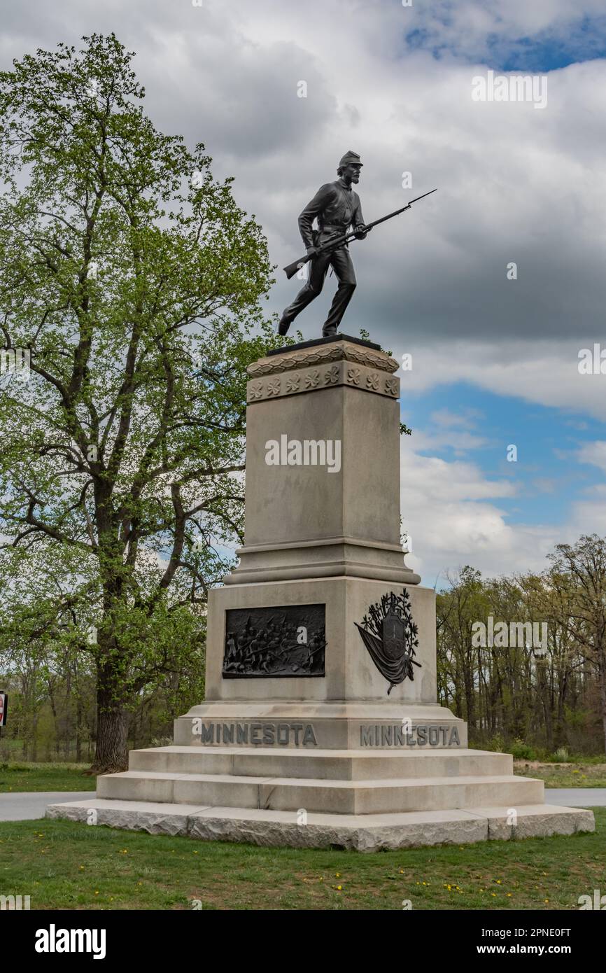 Monuent allo Stato del Minnesota, Gettysburg Pennsylvania USA, Gettysburg, Pennsylvania Foto Stock