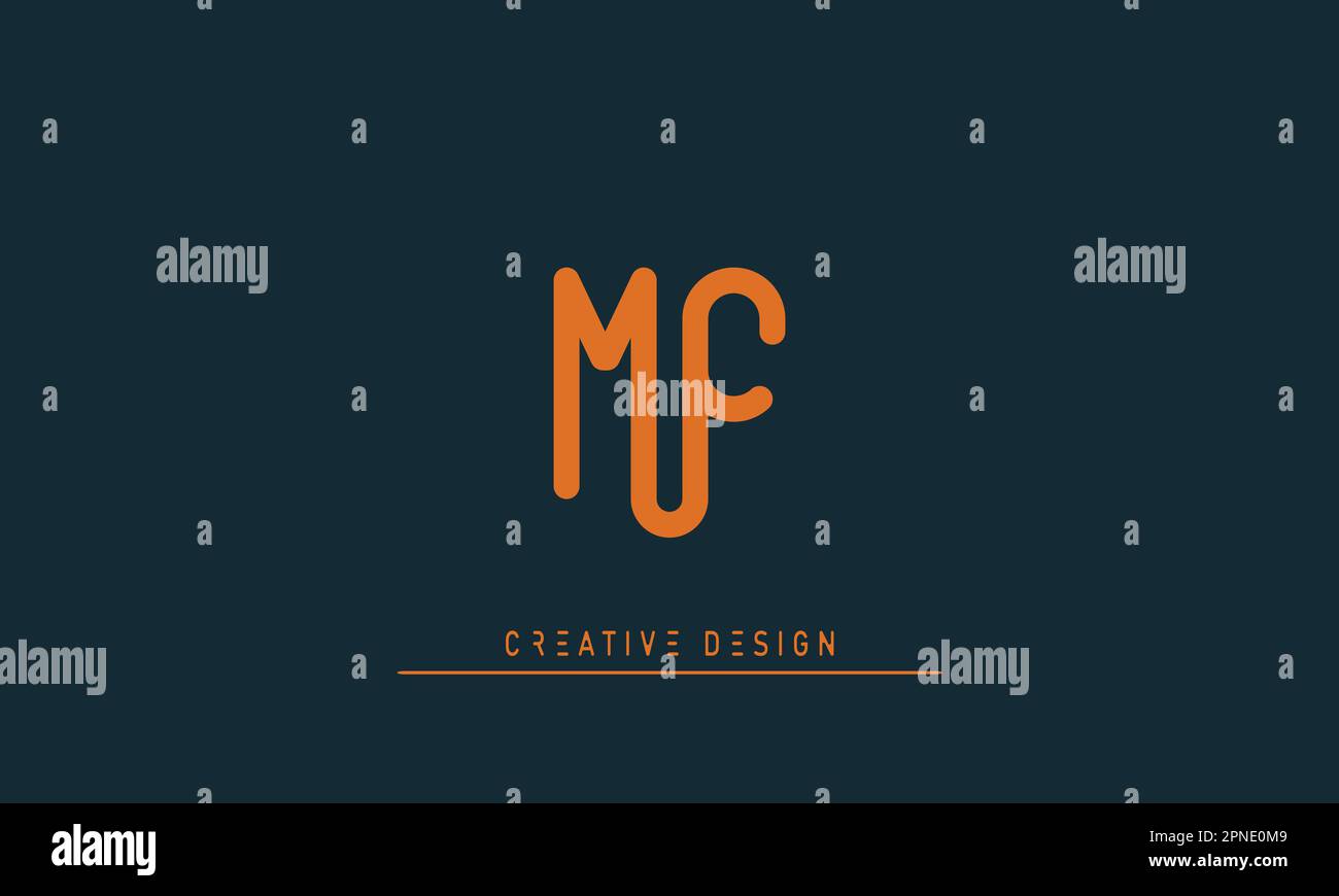 Lettere alfabetiche logo moderno creativo MF , FM Illustrazione Vettoriale