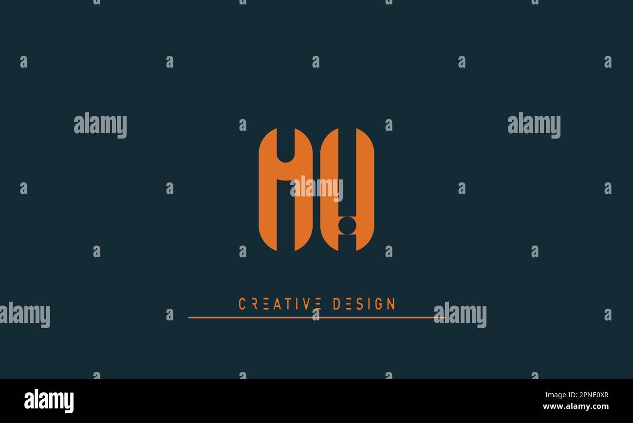 Lettere alfabetiche logo creativo moderno MH , HM Illustrazione Vettoriale